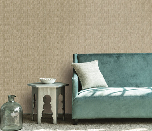 Bamboo Screen Green / Gold on Cream