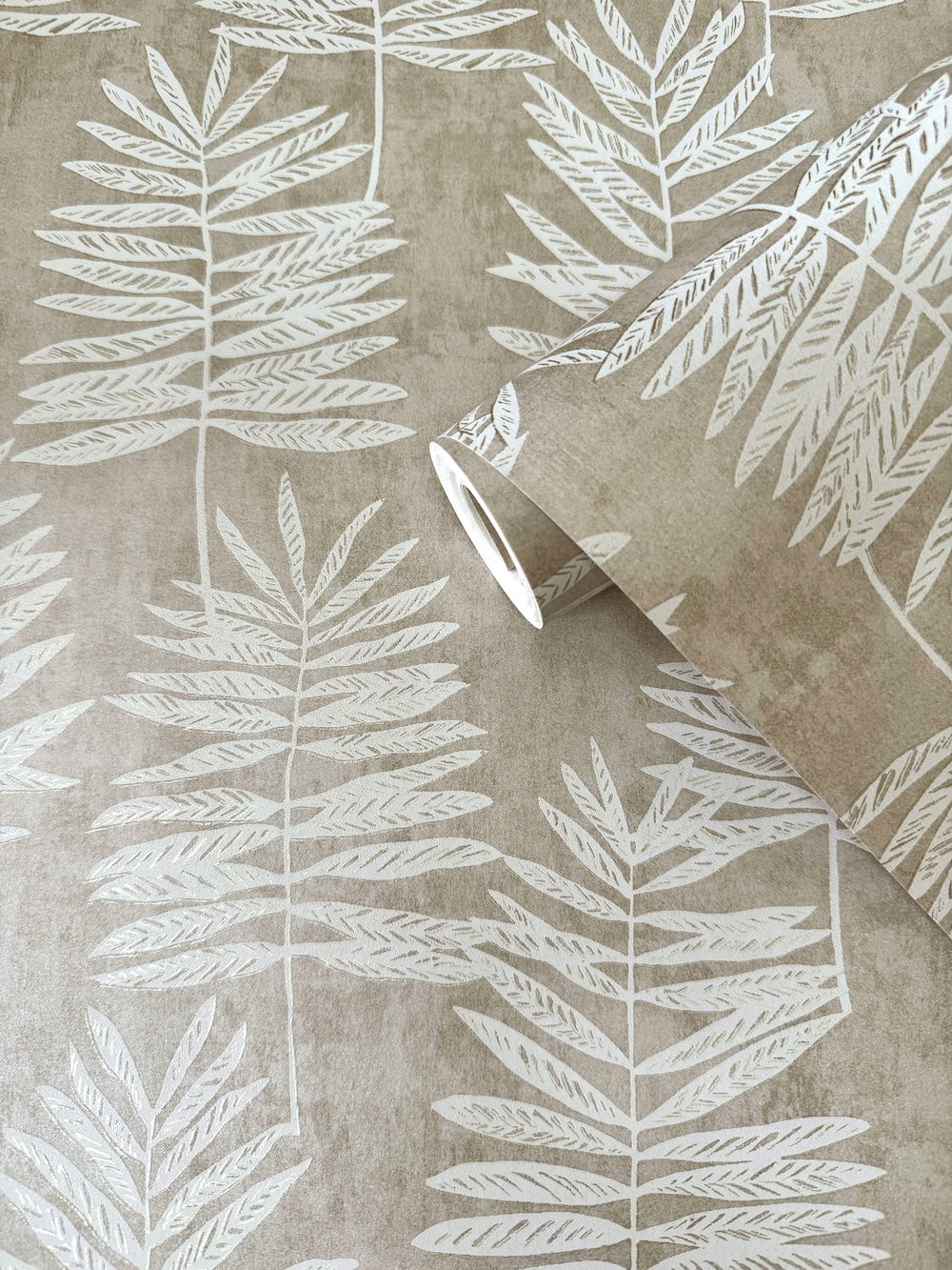 Tumbling Leaf Taupe & Pale Gold on Beige