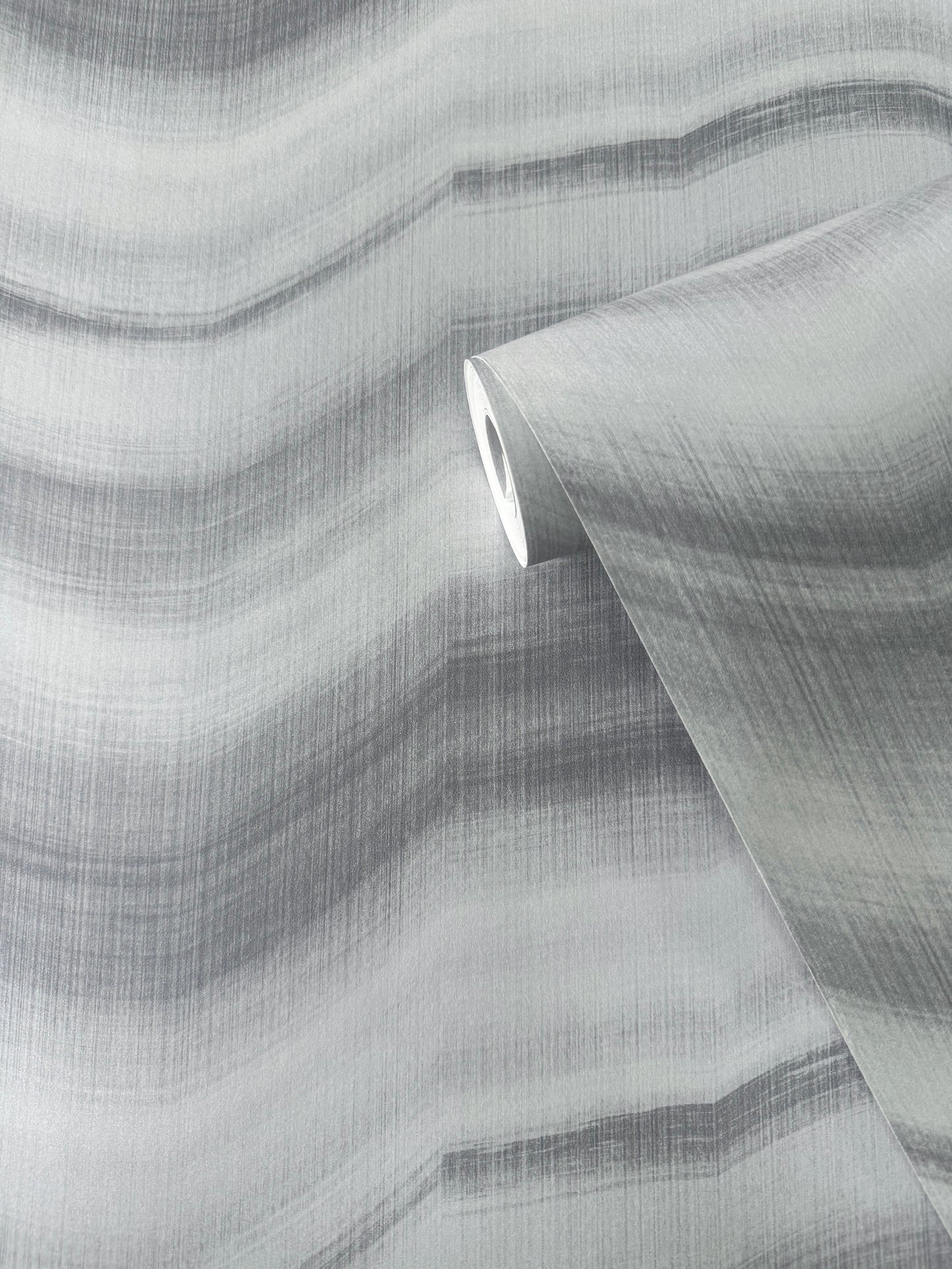 Cloudy Stripe Silver on Grey
