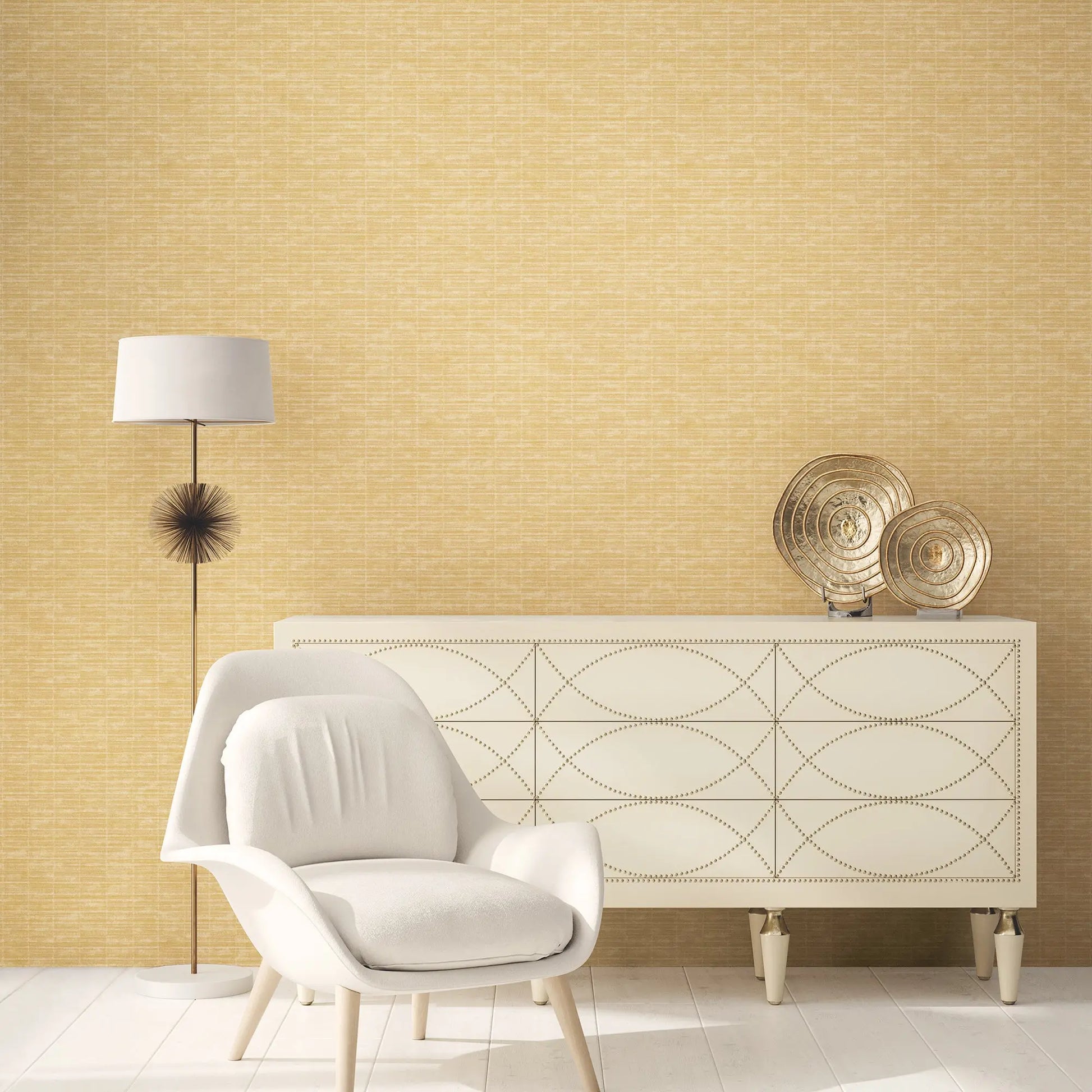 Woven Weave Gold/Yellow Wallpaper Wallpaper Inn