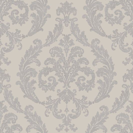 Silk Damask Silver Grey