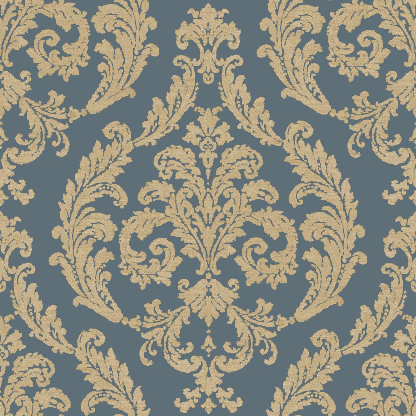 Silk Damask Blue / Gold