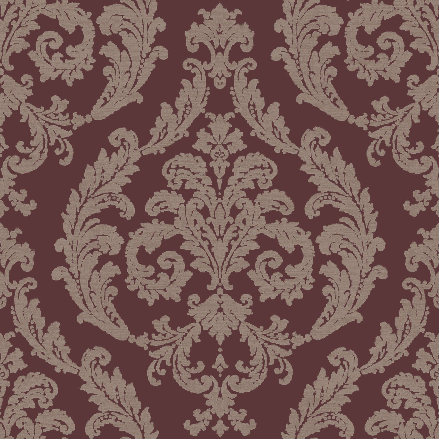 Silk Damask Burgandy / Light Brown