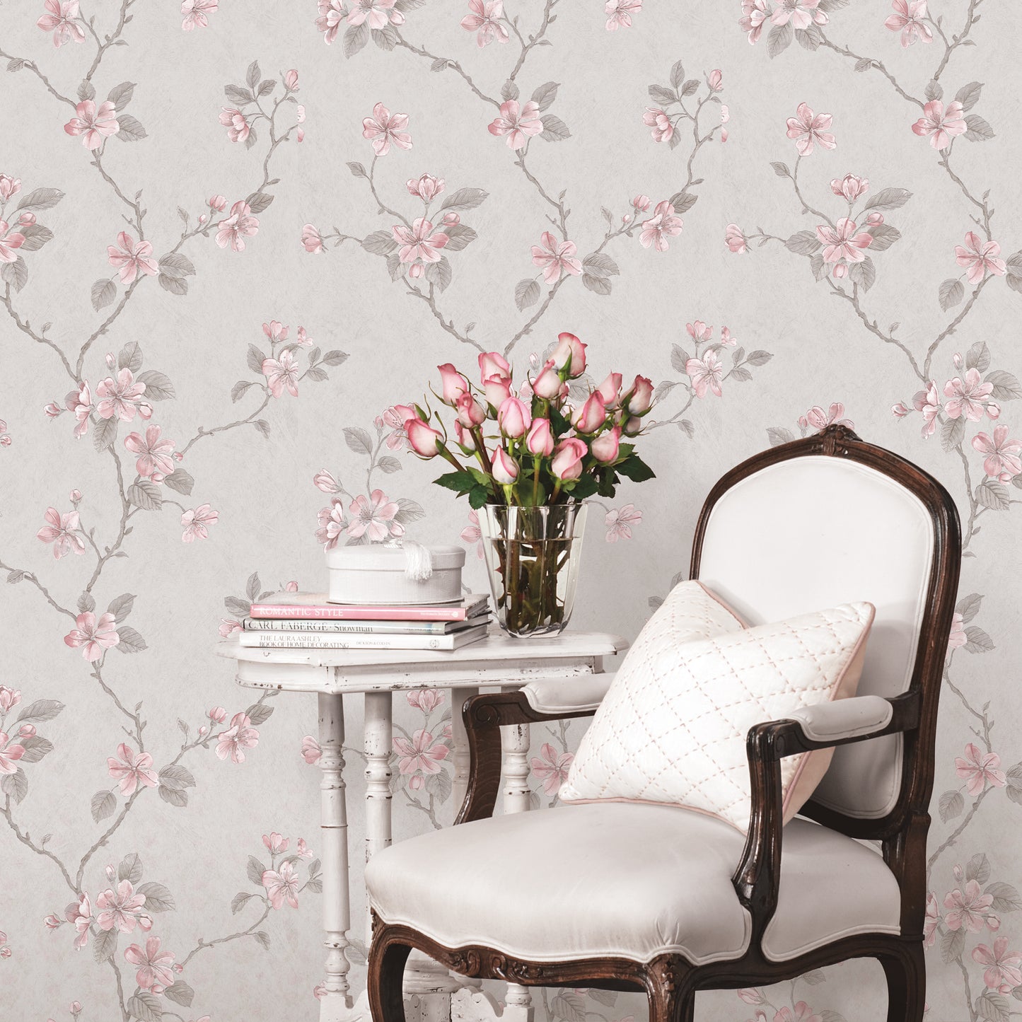 Dogwood Floral Light Taupe / Pink
