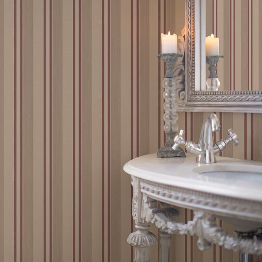 Silk Stripe Burgandy / Light Brown