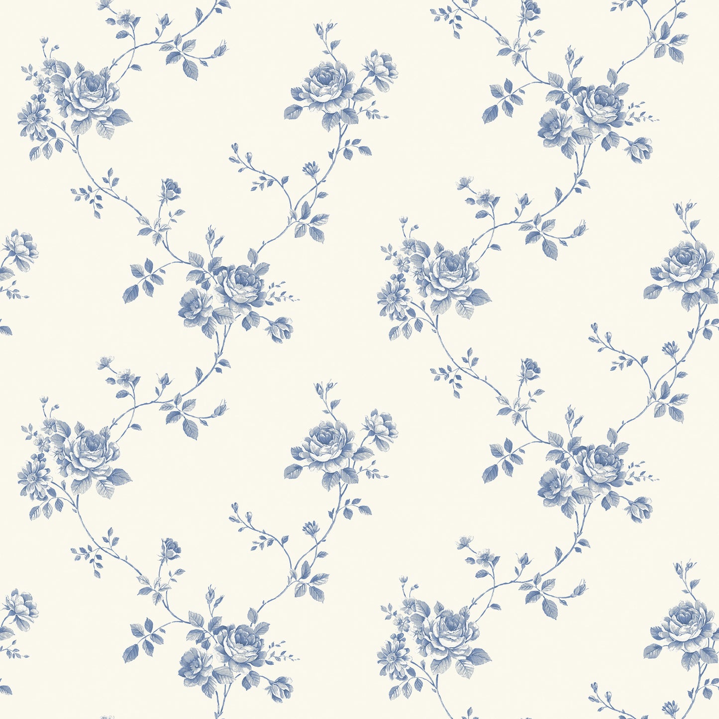 Rose Floral Blue / White