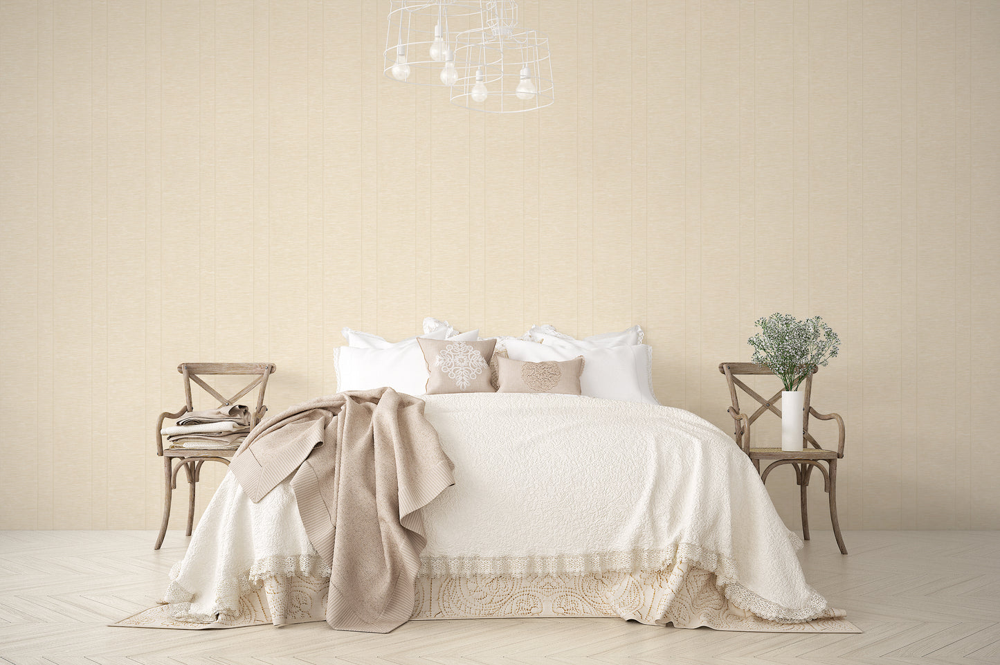 Pleated Stripe Cream