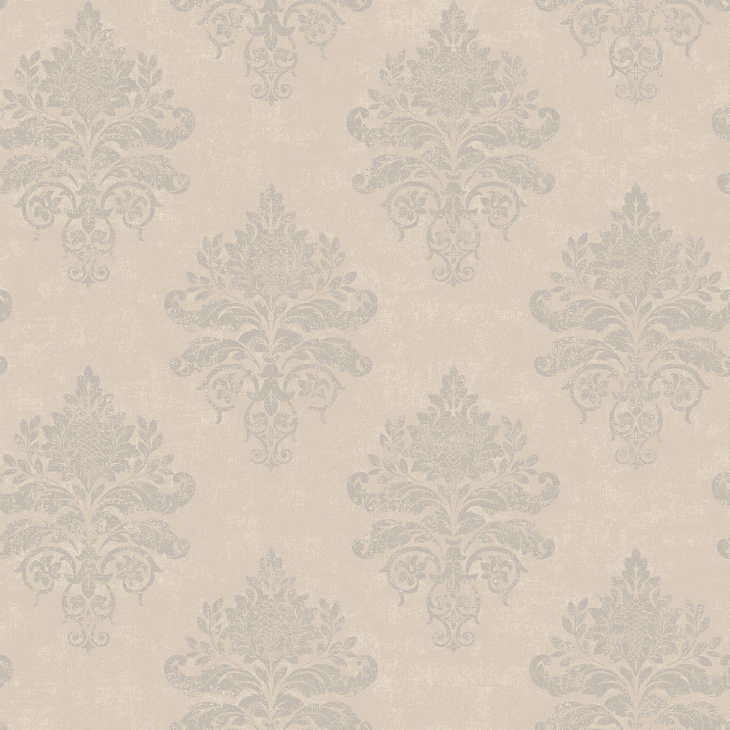 Medallion Damask Beige /Silver