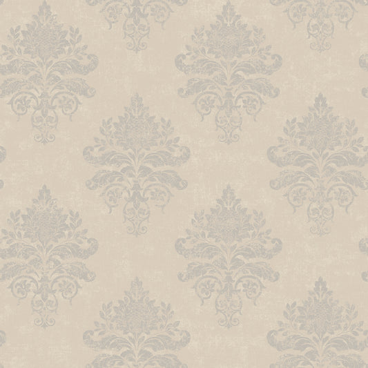 Medallion Damask Beige /Silver