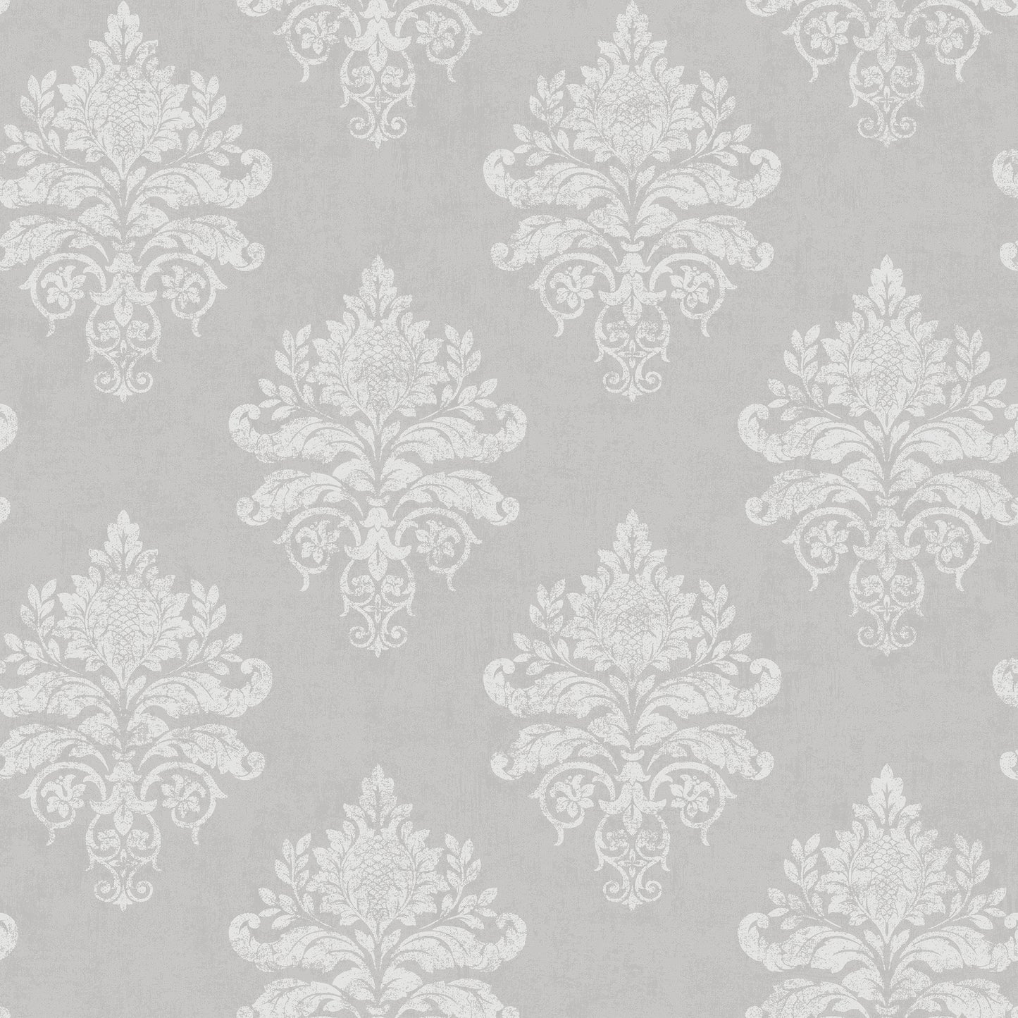 Medallion Damask Silver Grey