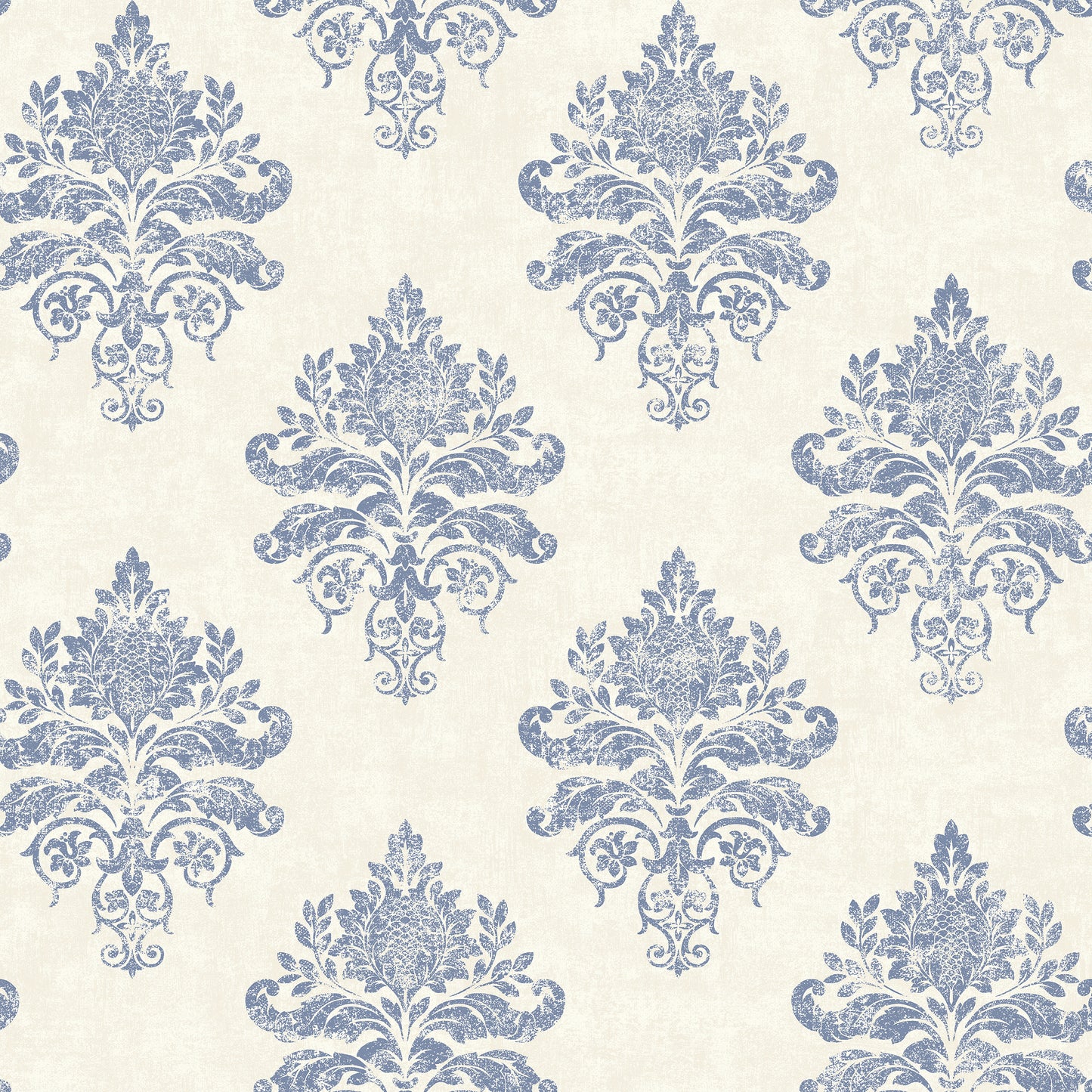 Medallion Damask Light grey / Blue