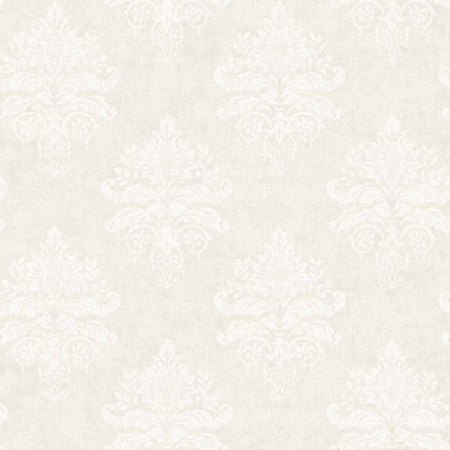 Medallion Damask White