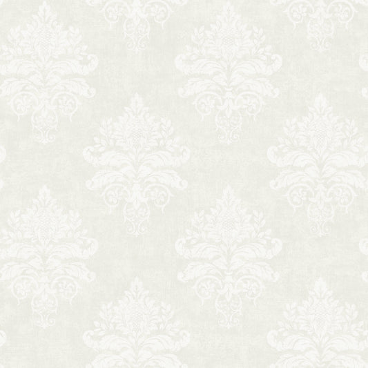Medallion Damask White