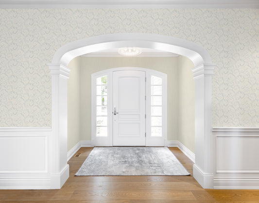 Palazzo Scroll Cream & Blue