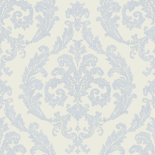 Palazo Damask Light Cream / Pale Blue