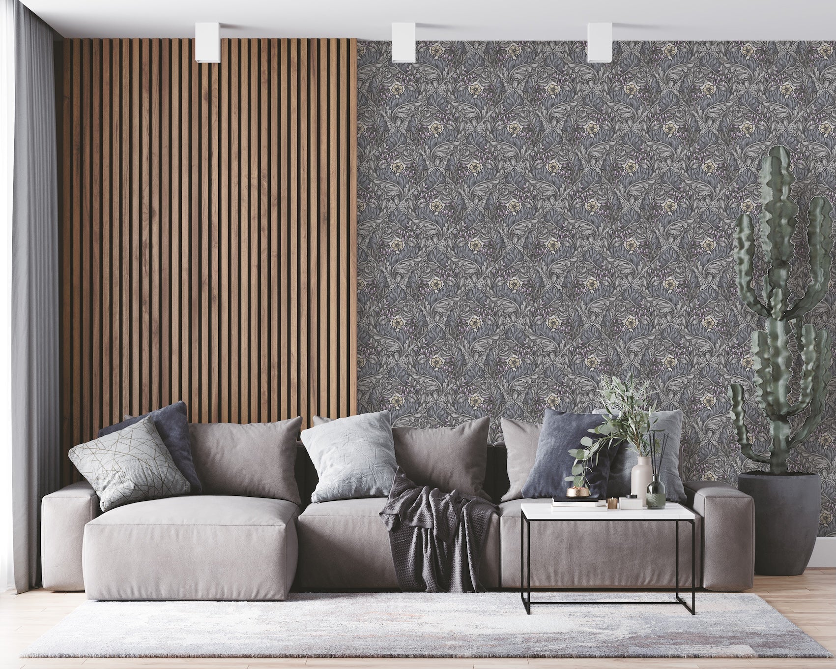 Rambleicious Floral Blues - Wallpaper Inn 