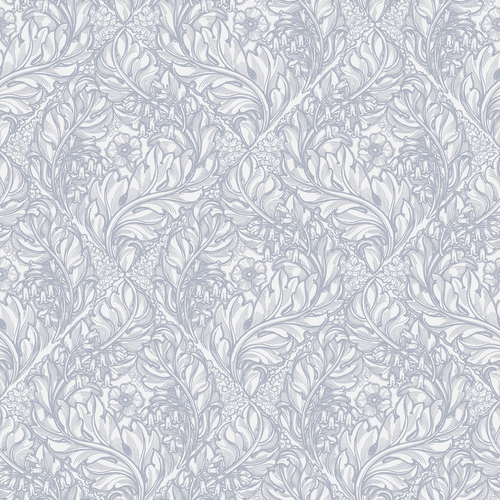 Rambleicious Floral Pale Blue - Wallpaper Inn 