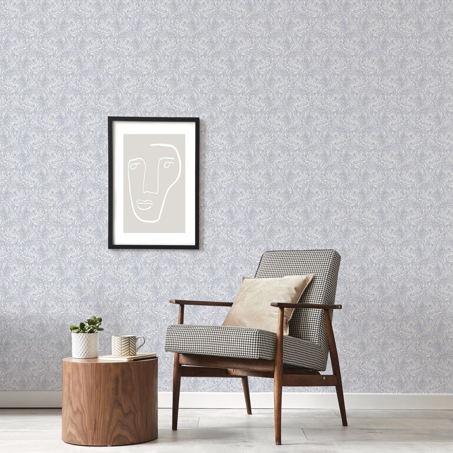 Rambleicious Floral Pale Blue - Wallpaper Inn 