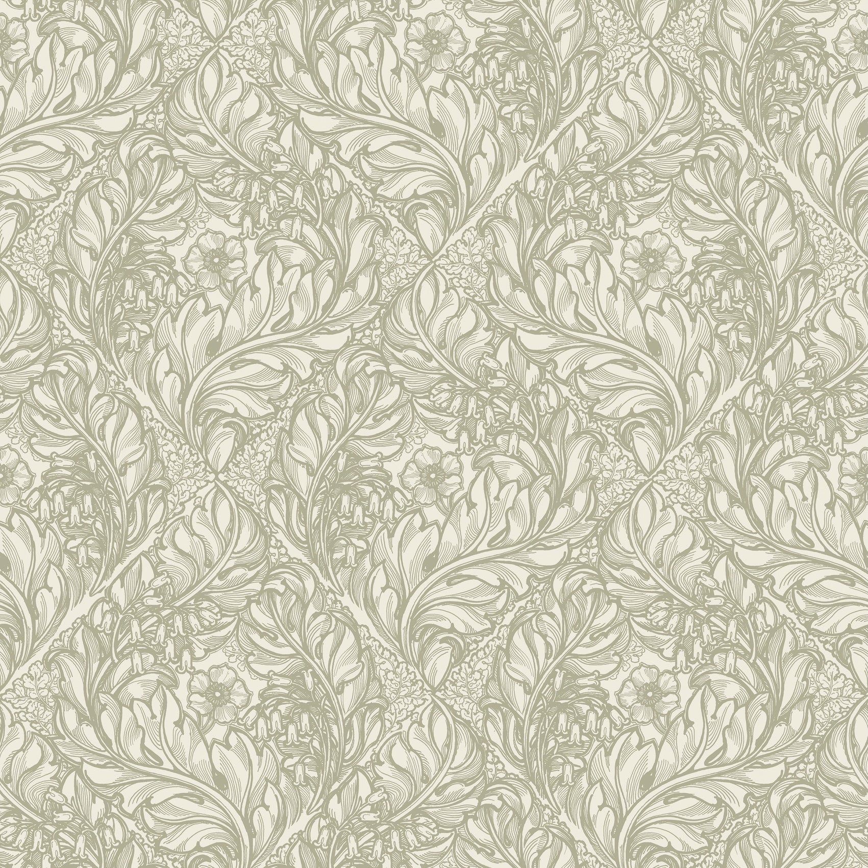 Rambleicious Floral Sage - Wallpaper Inn 