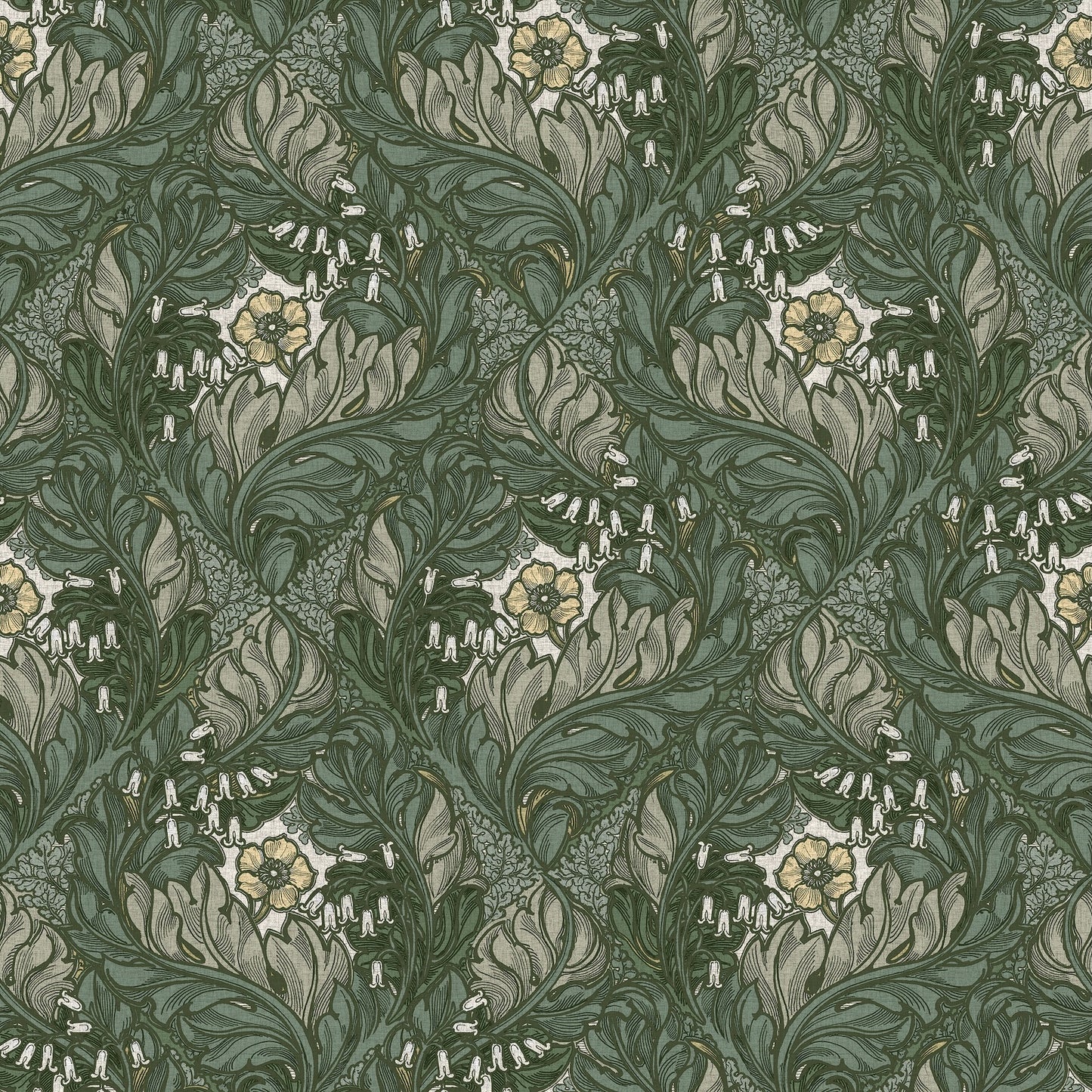 Rambleicious Floral Greens - Wallpaper Inn 