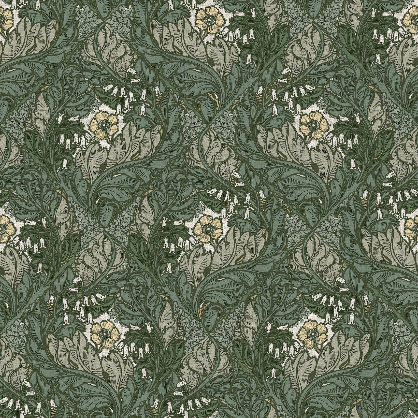Rambleicious Floral Greens - Wallpaper Inn 