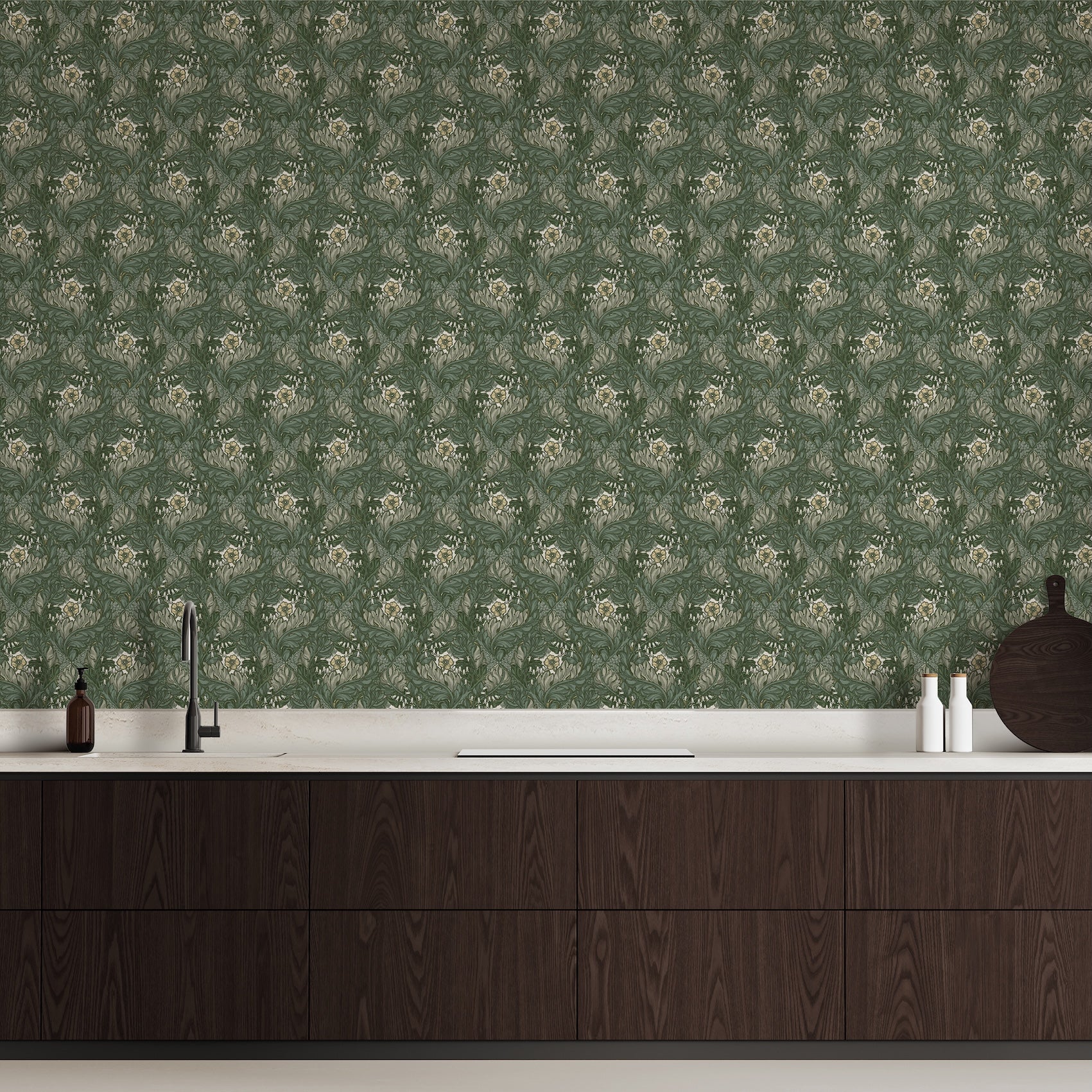 Rambleicious Floral Greens - Wallpaper Inn 