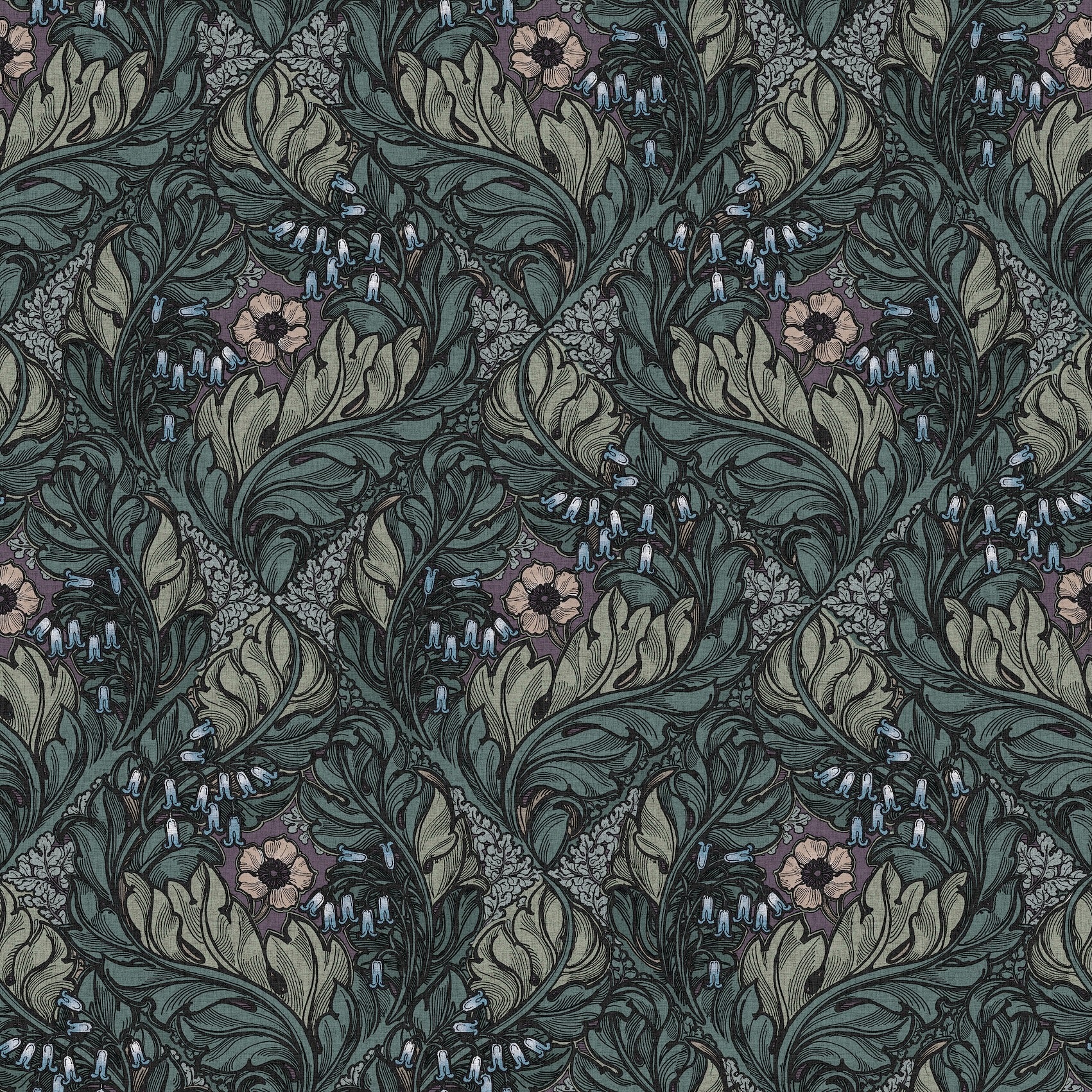 Rambleicious Multi Blue - Wallpaper Inn 