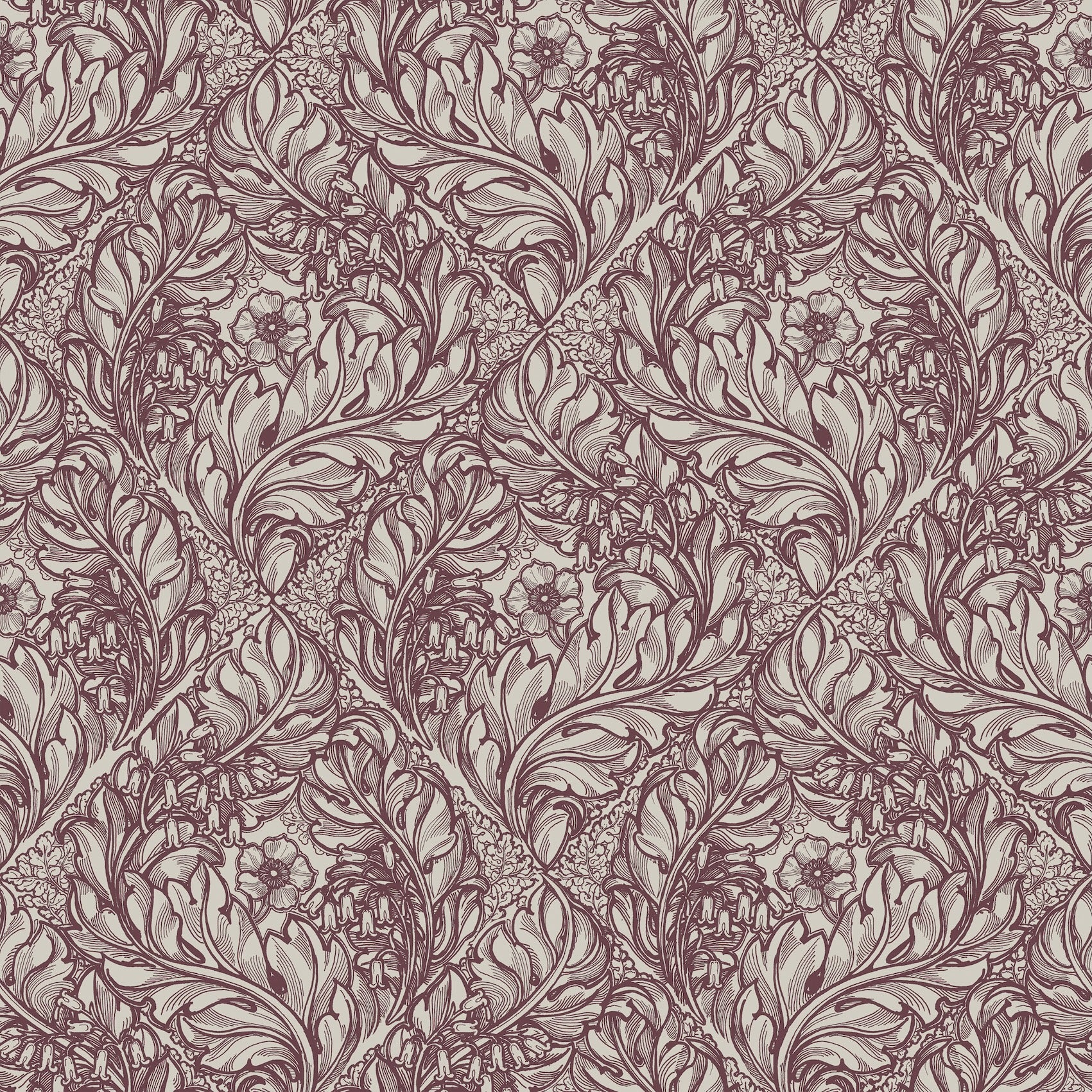 Rambleicious Burgundy - Wallpaper Inn 