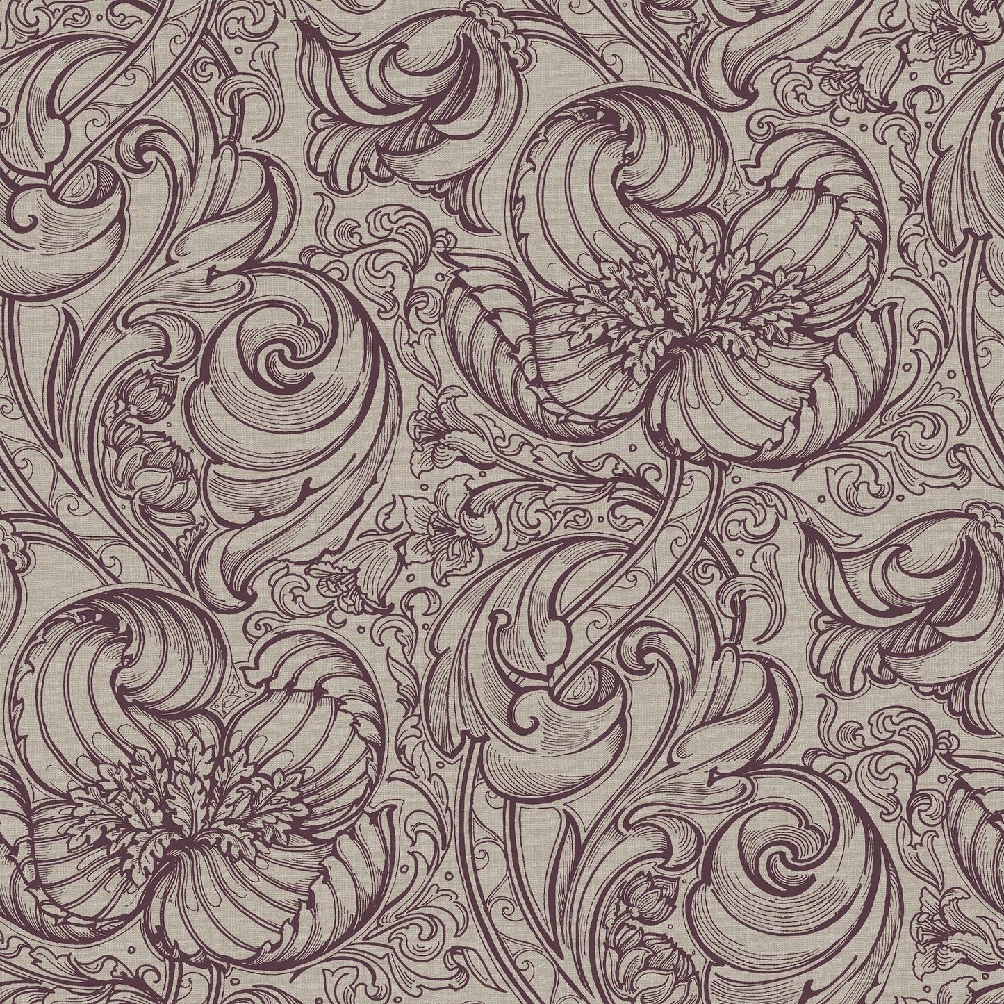 Down the Dilly Burgundy - Wallpaper Inn 