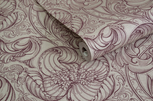 Down the Dilly Burgundy - Wallpaper Inn 