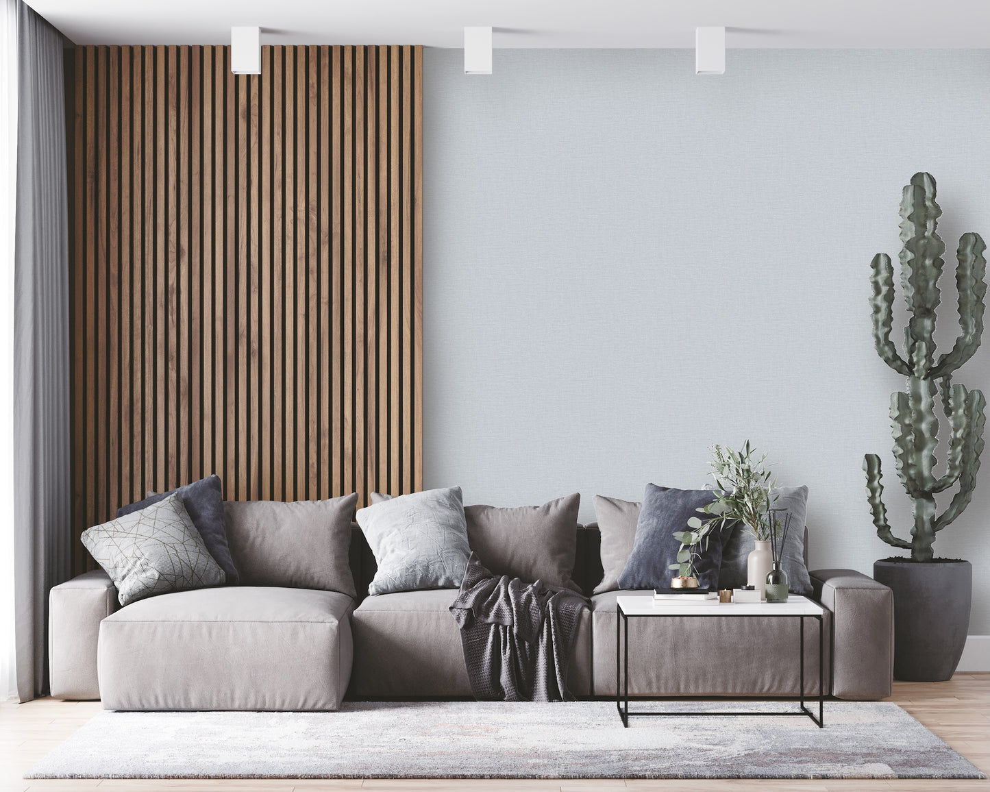 Nuance Plain Texture Pale Blue - Wallpaper Inn 