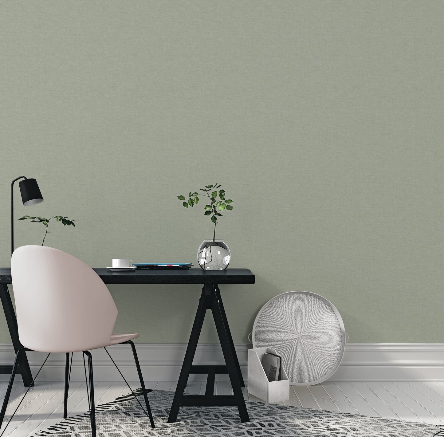 Nuance Plain Texture Sage - Wallpaper Inn 