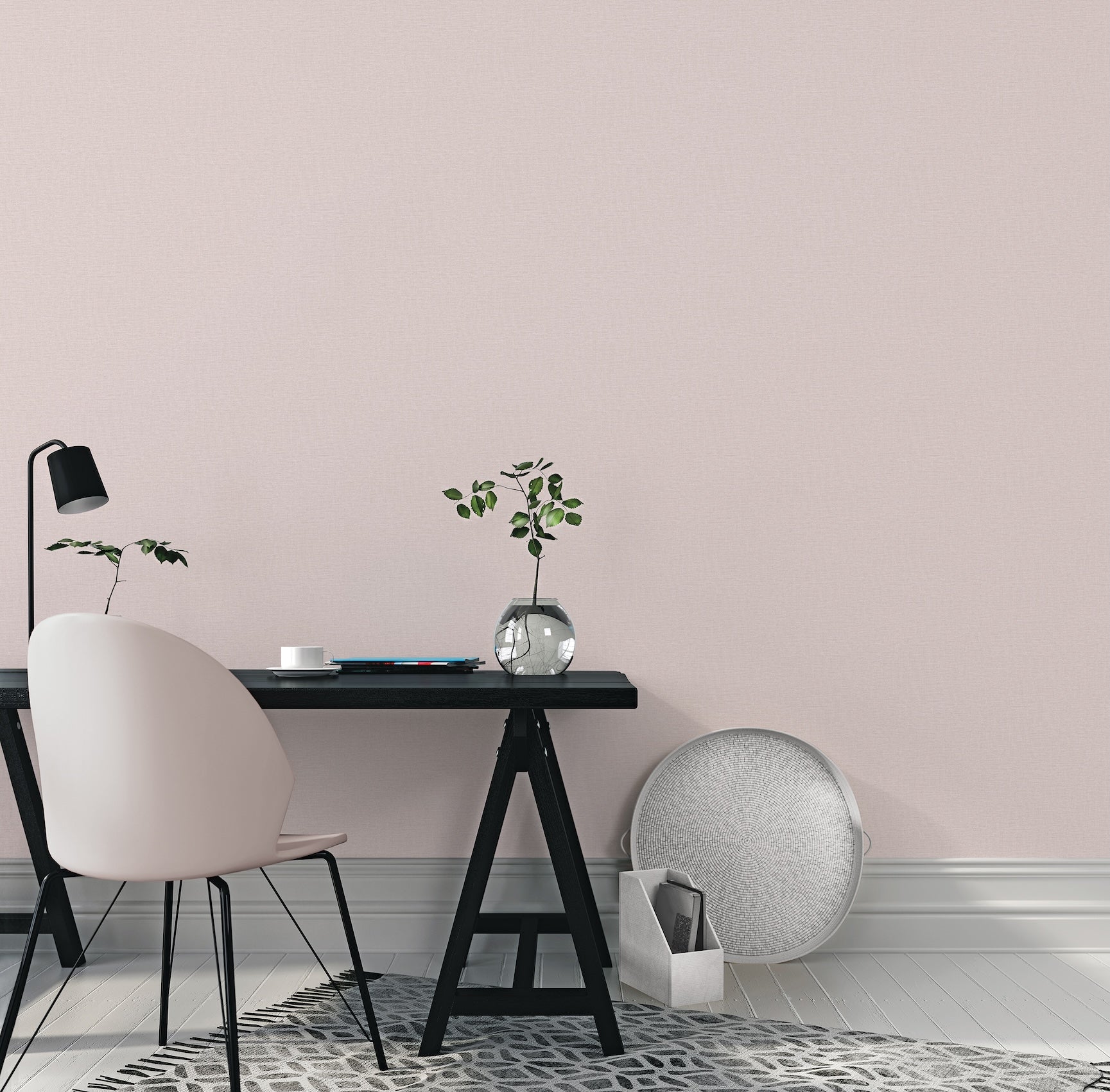 Nuance Plain Texture Dusty Pink - Wallpaper Inn 