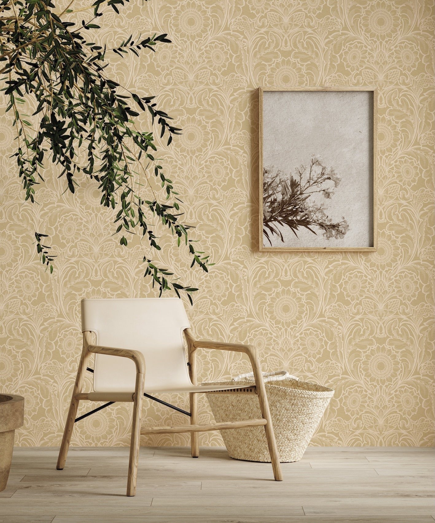 Sunnyside Up Beige - Wallpaper Inn 