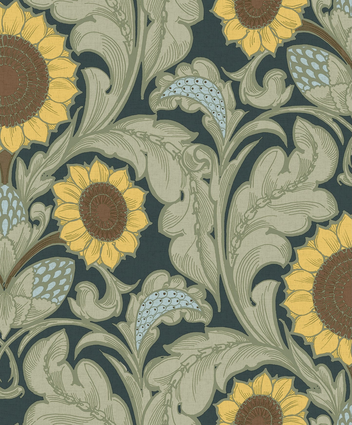 Sunnyside Up Sage Dark Green - Wallpaper Inn 