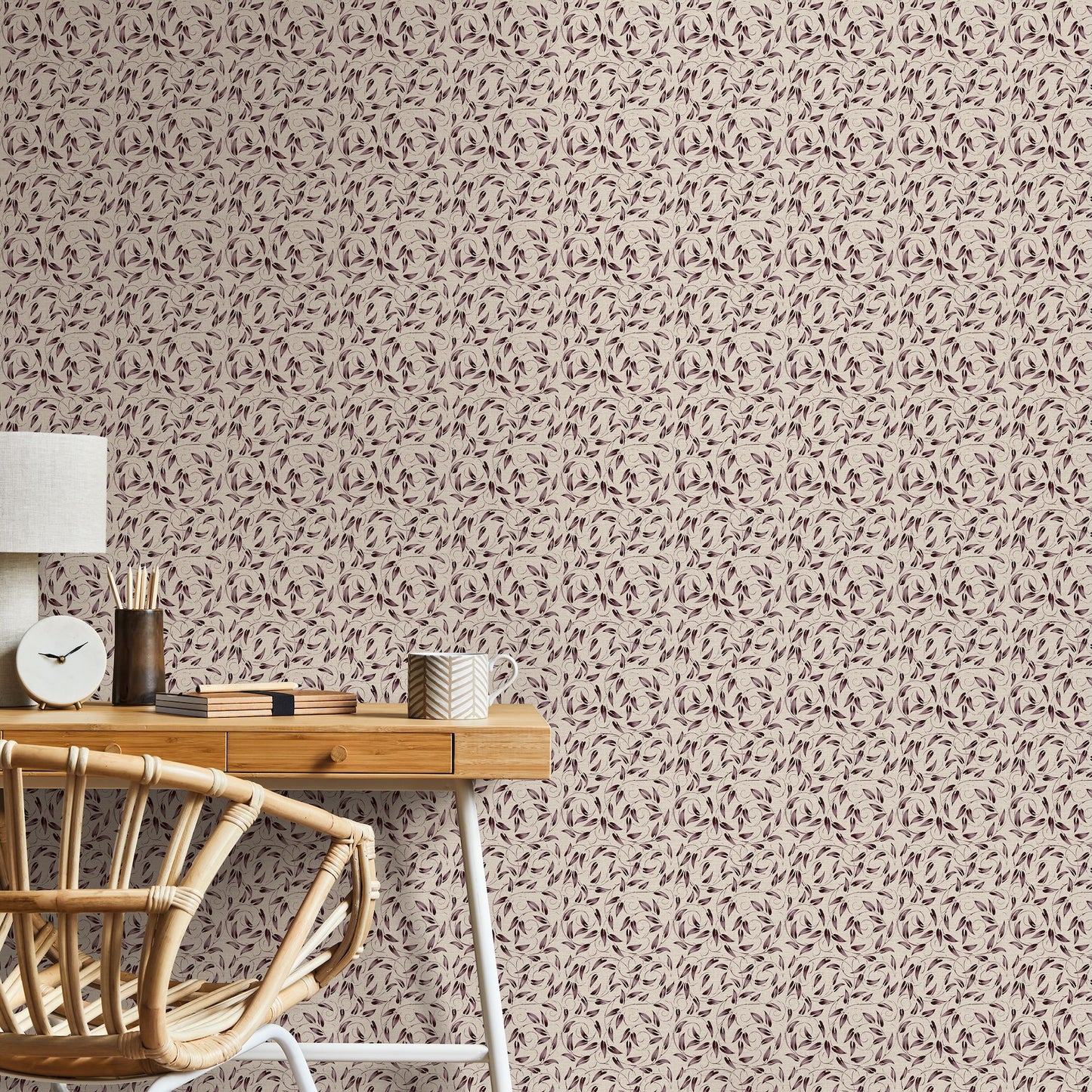 Tit Willow Burgundy - Wallpaper Inn 