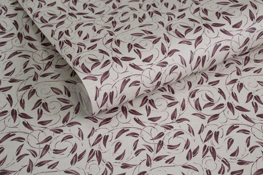 Tit Willow Burgundy - Wallpaper Inn 