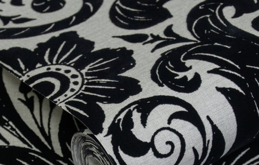 Damask Sauvage Black - Wallpaper Inn 