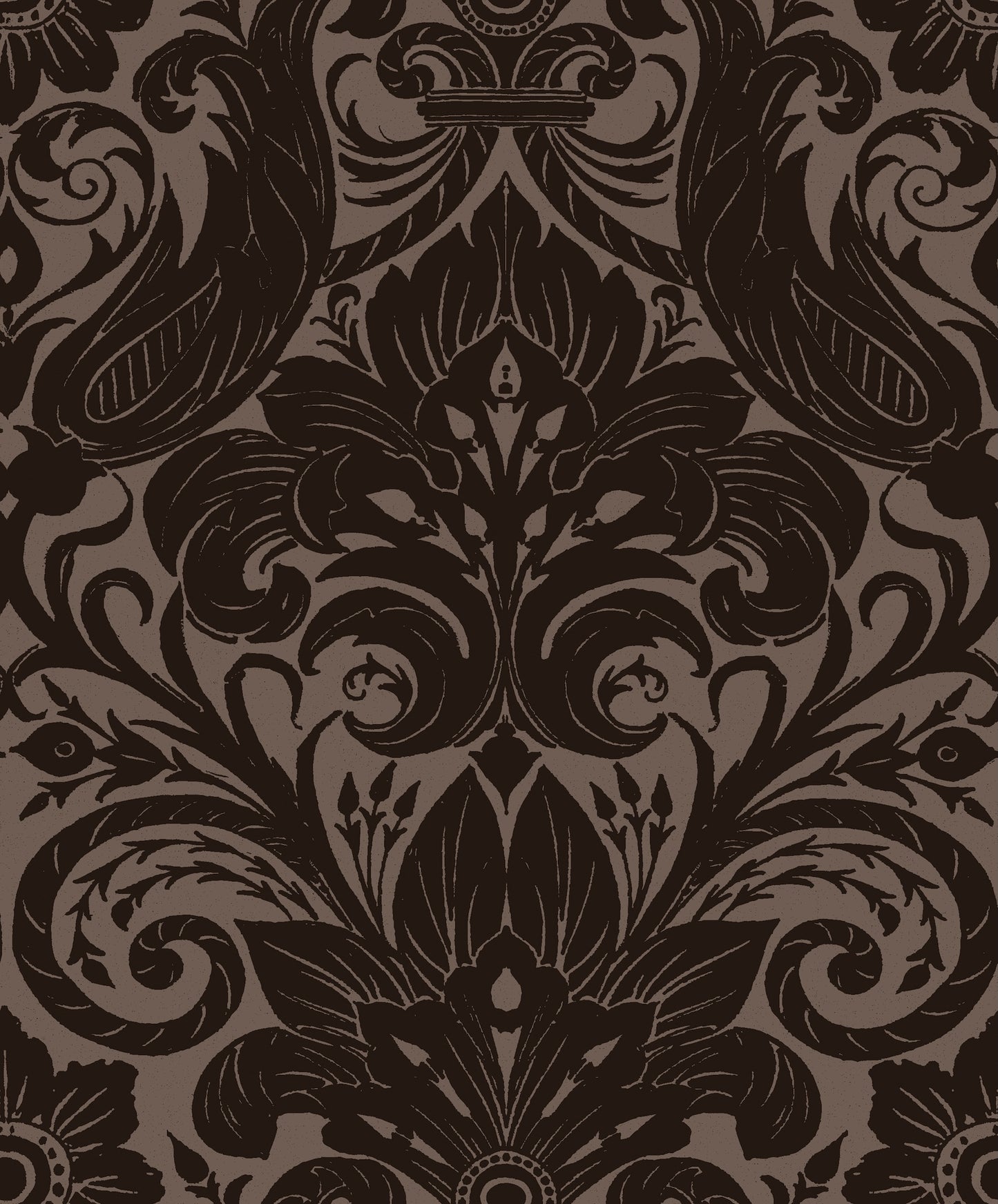 Damask Sauvage Chocolate - Wallpaper Inn 
