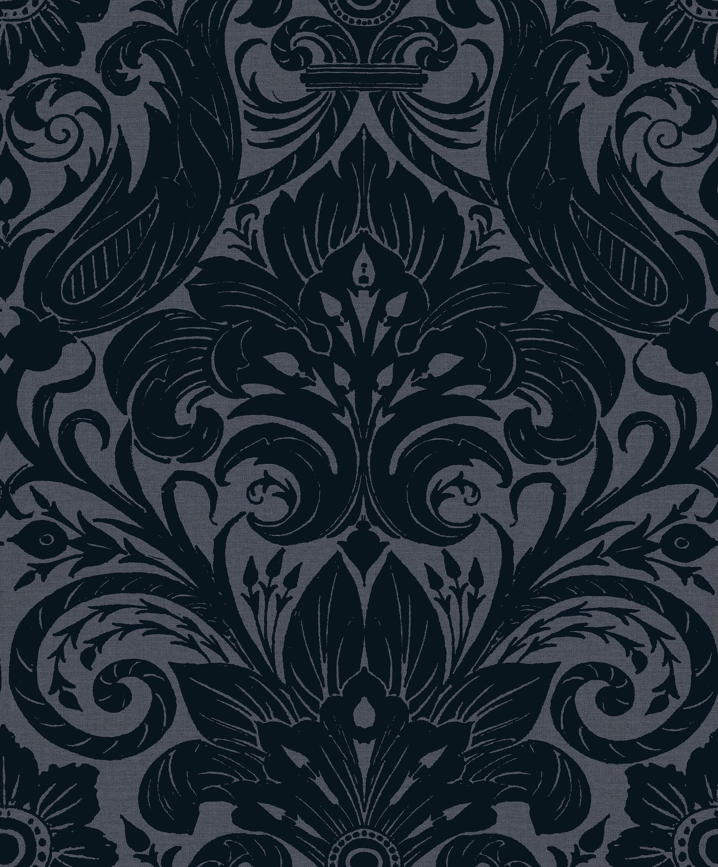 Damask Sauvage Midnight Blue - Wallpaper Inn 
