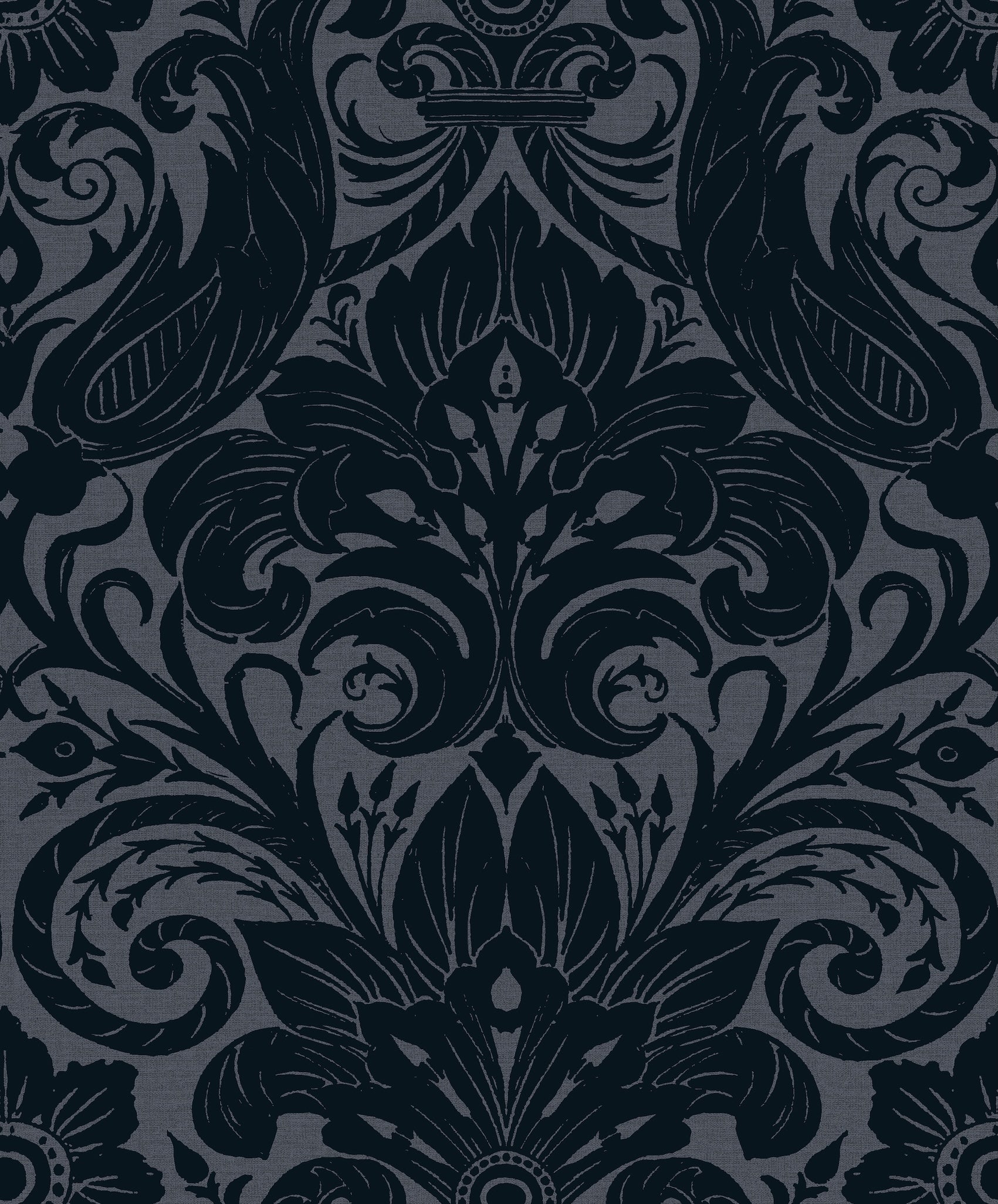 Damask Sauvage Midnight Blue - Wallpaper Inn 