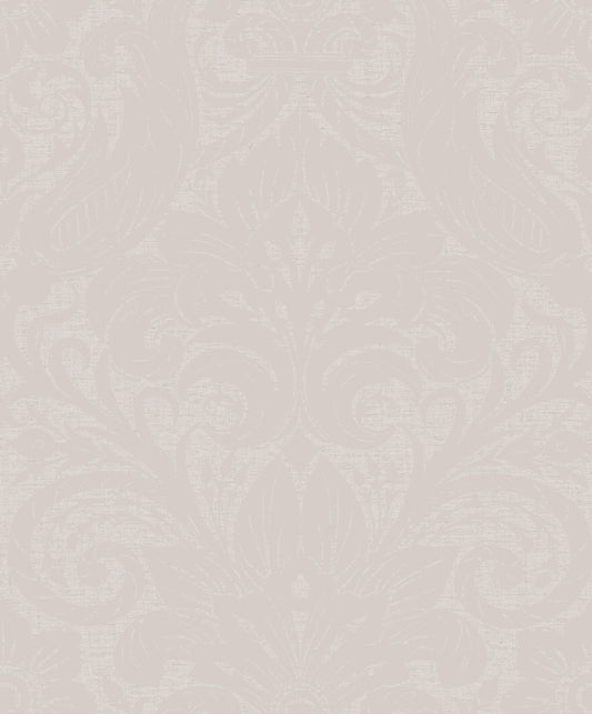 Damask Sauvage White - Wallpaper Inn 