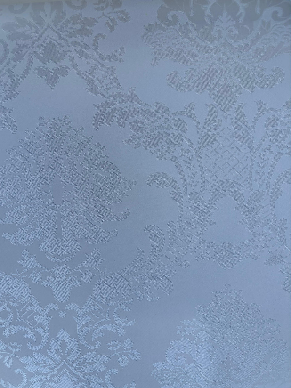 Damask Silk Wallpaper Pearl White