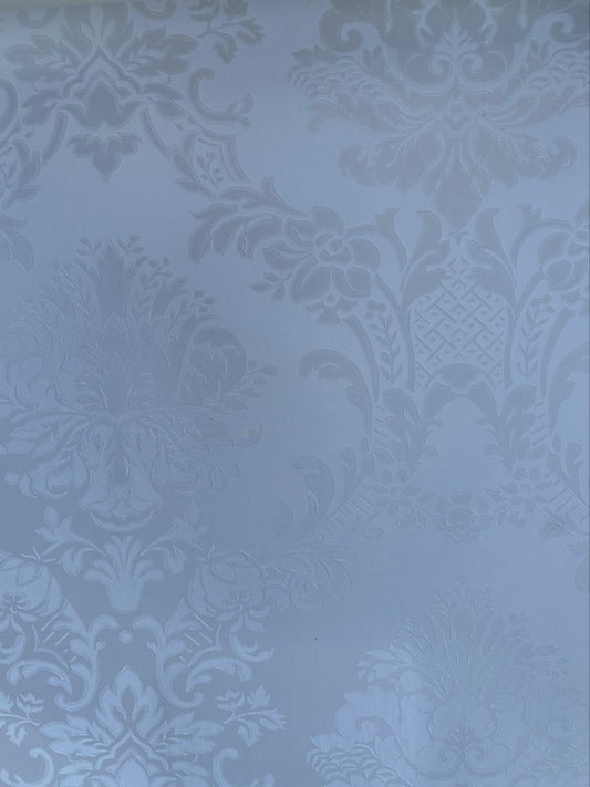 Damask Silk Wallpaper Pearl White