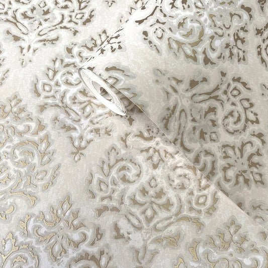 Modern Damask Mottled Wallpaper Wallpaper Inn