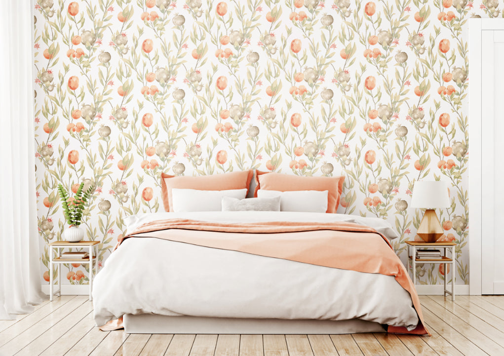 Pomegranate Trail Blossom - Wallpaper Inn 