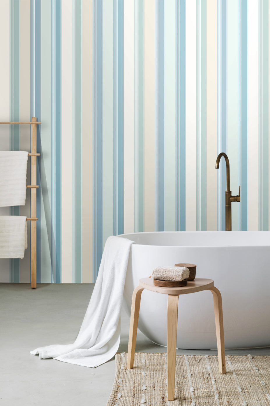 Multi Stripe Wild Water - Wallpaper Inn 