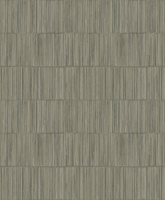 Bamboo Stripe Wallpaper Organic Brown