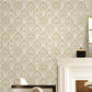 Modern Damask Mottled Wallpaper Beige/Gold - Wallpaper Inn 