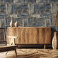 Abstract Wallpaper Ocean Blue/ Gold